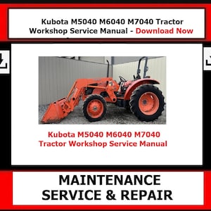 Manual de servicio y taller para tractores Kubota M5040, M6040 y M7040