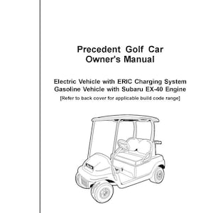 Paper Manual - 2014 -2016 Gas & Electric Golf Cart Operator Manual Fits  Precedent