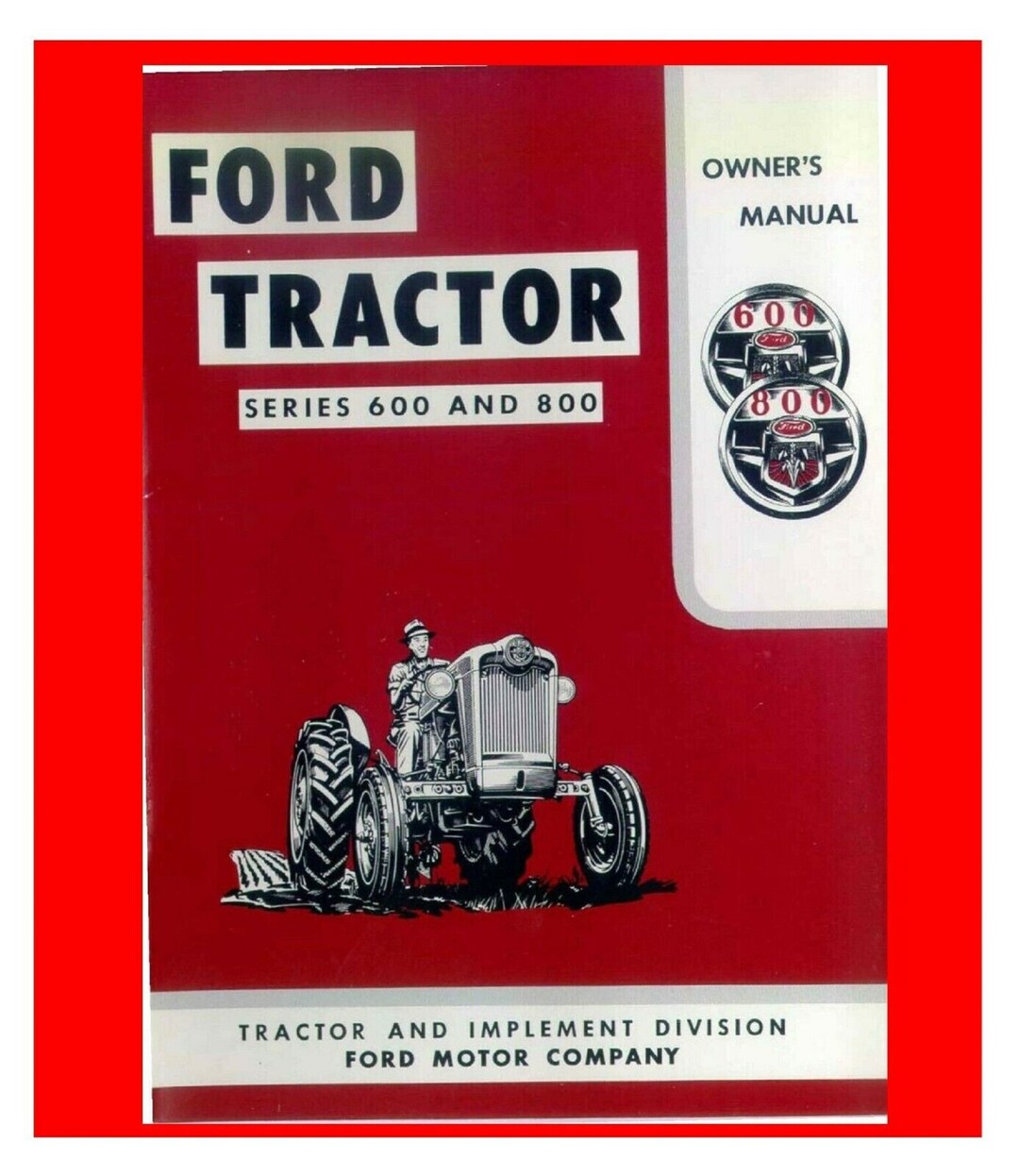 600 &amp; 800 Tractor Owners Instructions Maintenance Manual Tractor - Etsy