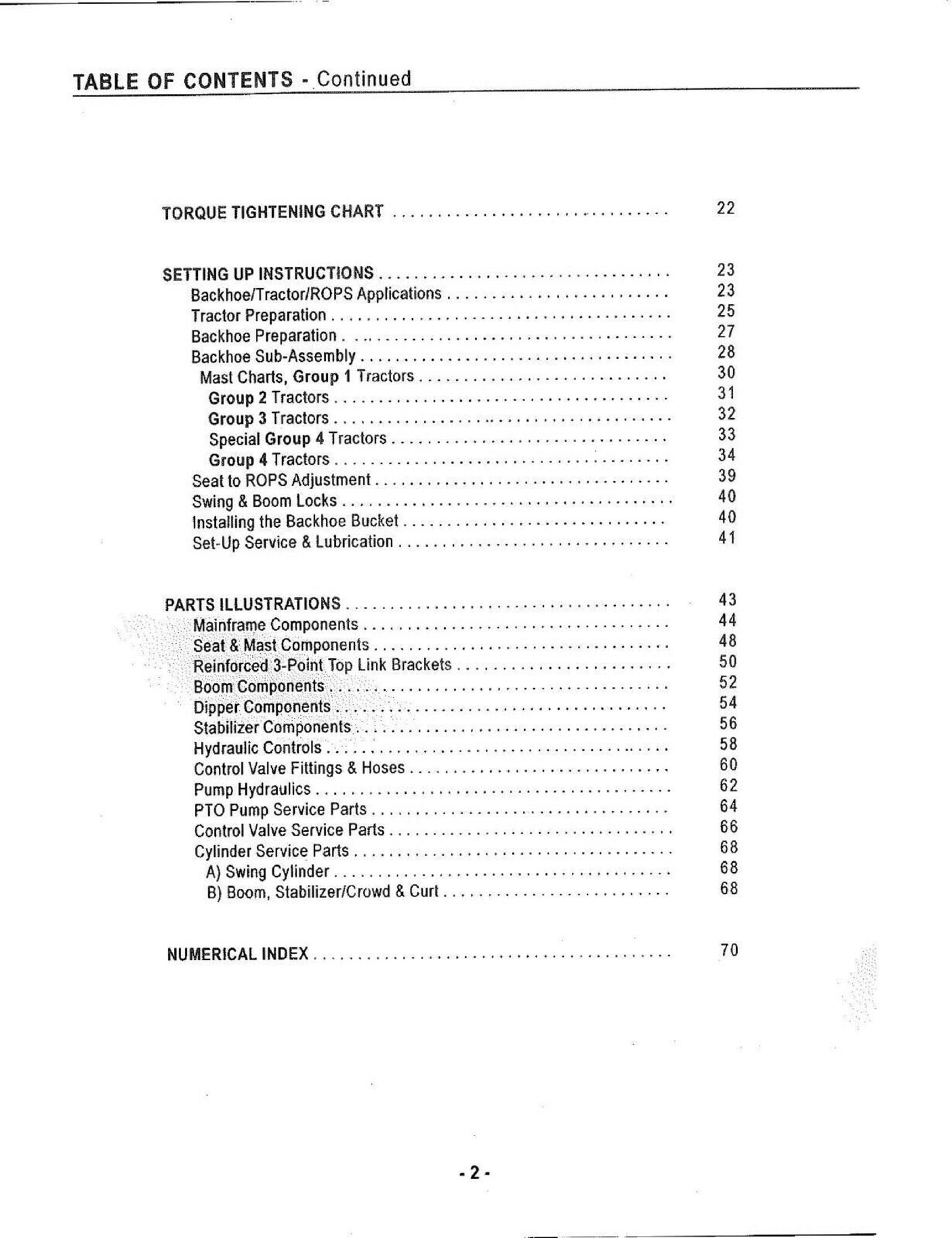 Kubota B4672A & BL4690B Backhoe Attachment Operator and Parts Manual Etsy