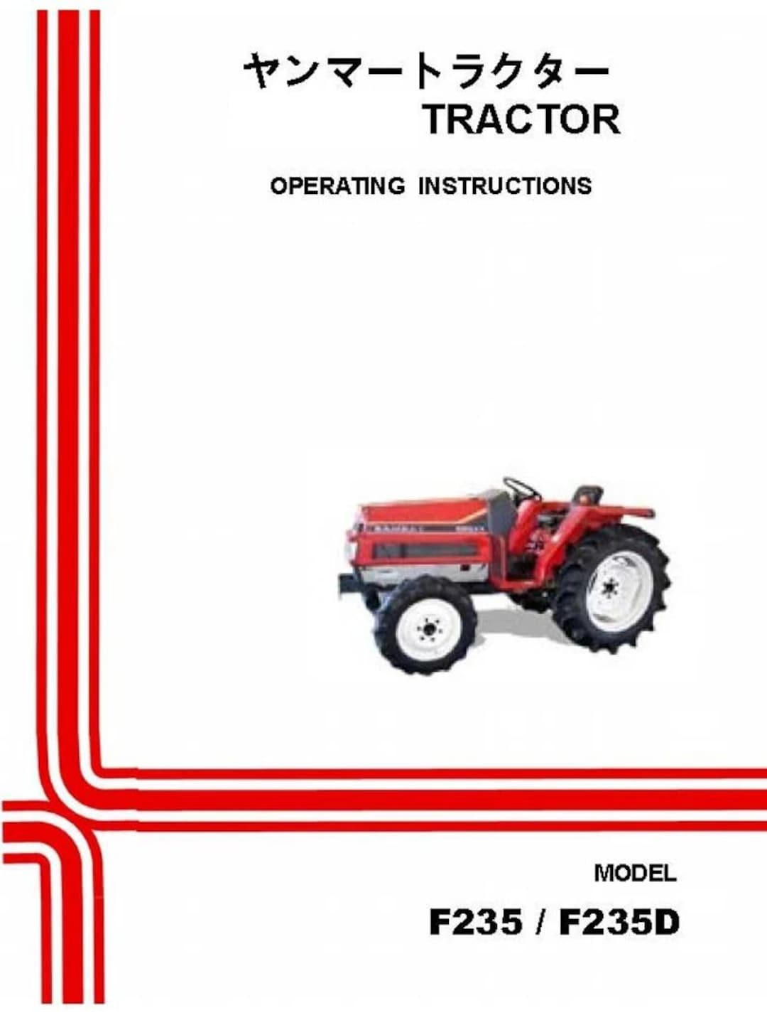 Fits Yanmar - F235 F235D Tractor Operator Maint Manual - Etsy