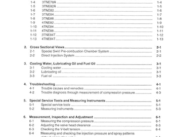 Passar Yanmar - Modell TNE-serien dieselmotor Verkstadsreparationsmanual TNE1