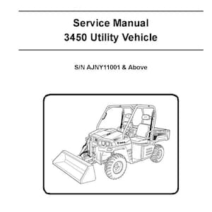 Fits Bobcat - 3450 Utility Vehicle UTV Service Repair Maintenance Manual