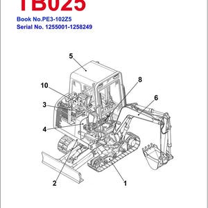 Download Now - 025 Hydraulic Excavator Service Parts Manual TB025