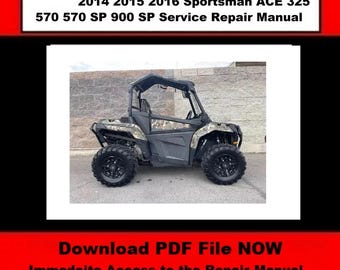 Fits Polaris -  Service Repair Manual 2014 2015 2016 ACE 325 570 570 SP 900  SP Polaris
