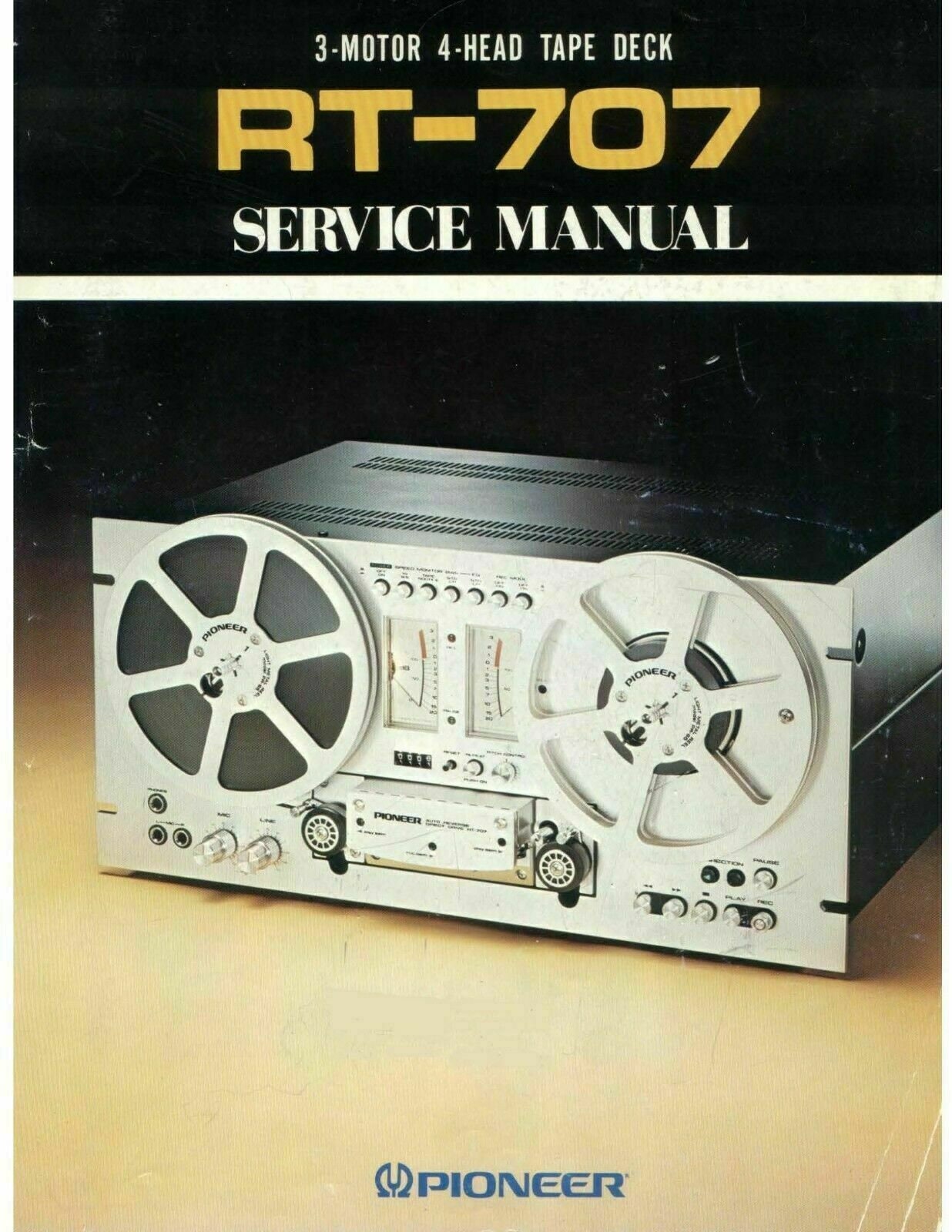 Owners Manual & Service Manual Pioneer RT-707 Reel to Reel Tape Deck 
