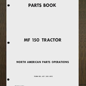 Fits Massey-Ferguson - MF 150 Tractor Service Parts List Manual 0M92