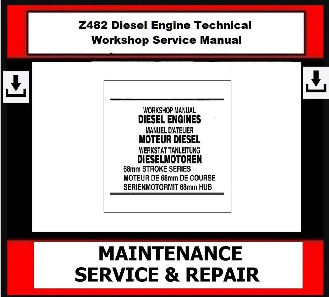 Z482 Diesel Engine Technical Workshop Service Manual - Etsy