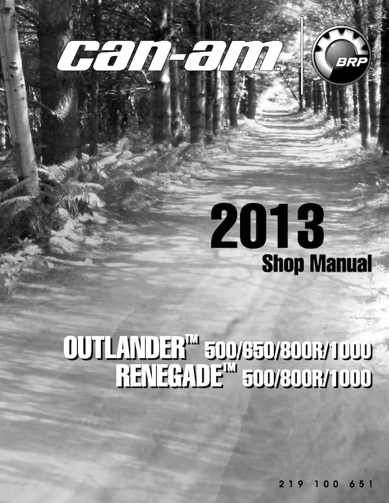 2012 Can-Am Outlander Renegade 500 650 800R 1000R ATV Service Manual