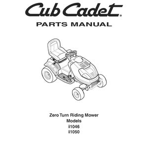 Zero Turn Riding Mower Service Parts Manual Models I1046 I1050 - Etsy