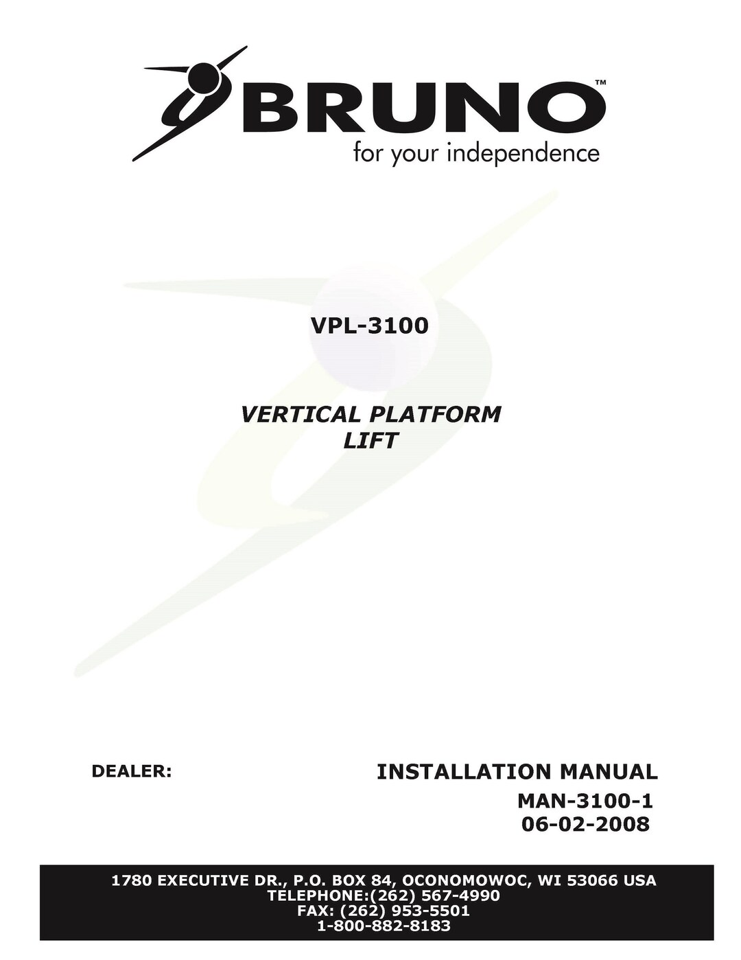 Bruno VPL3100 Vertical Platform Installation & Operator Manual Etsy