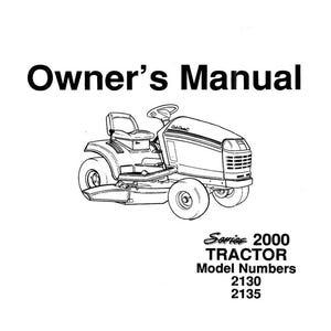 Paper Manual - 2130 2135 Lawn Mower Tractor Operator Maintenance Manual  2130 2135 200 Series