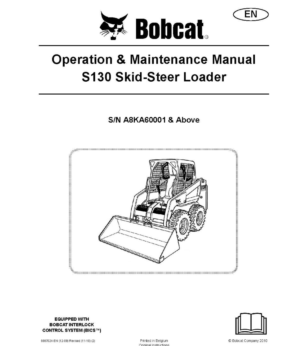 S130 Skid Steer Operator Maintenance Manual SN A8KA60001 & Above Etsy