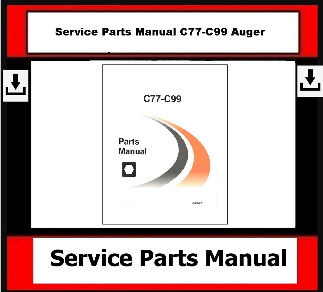 Download Now - Service Parts Manual C77-C99 Auger - Etsy