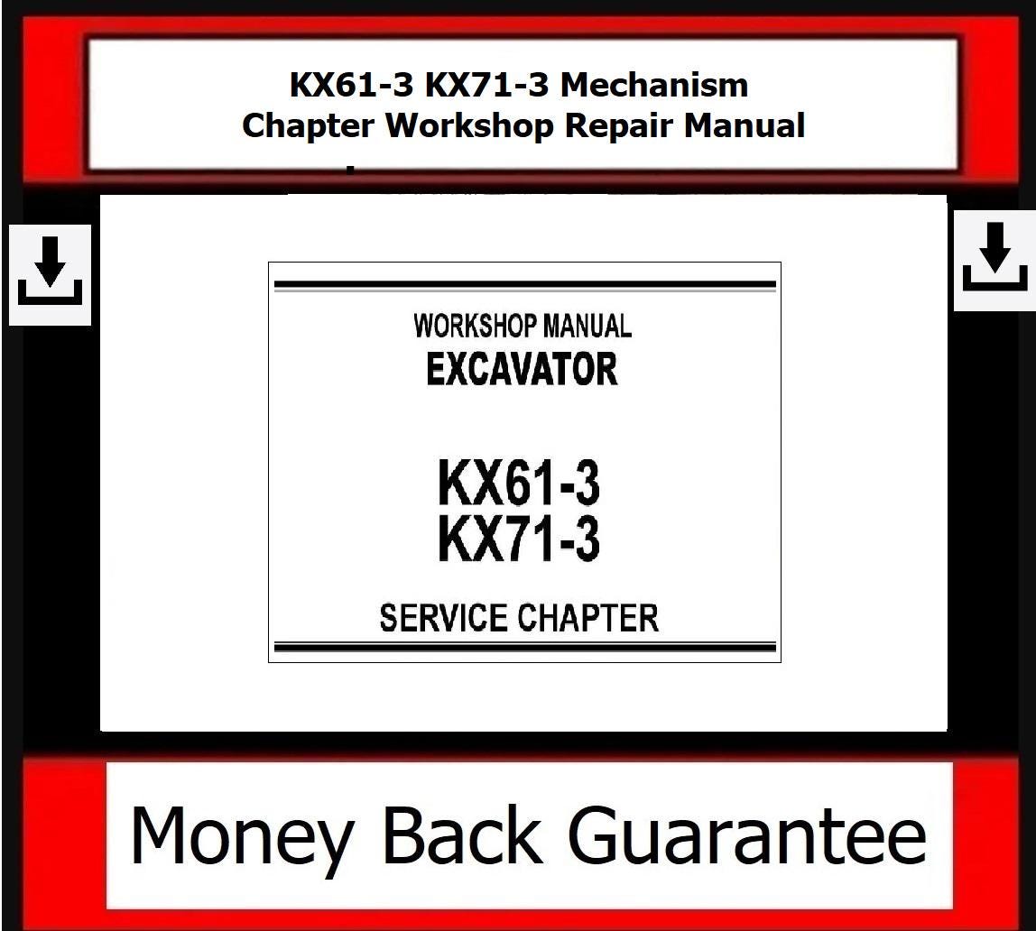 KX61-3 KX71-3 - Mechanism Chapter Workshop Repair Manual - Etsy