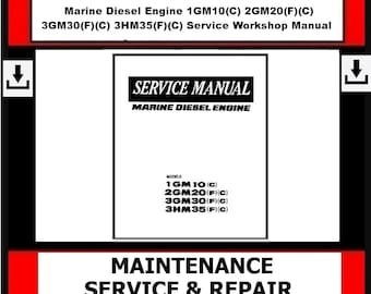 Pasuje do silników wysokoprężnych Yanmar Marine 1GM10(C), 2GM20(F)(C), 3GM30(F)(C), 3HM35(F)(C) Instrukcja serwisowa i napraw Yanmar