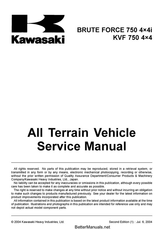 カワサキ ブルートフォース750 KVF750 2005 2006 2007 4x4i 4x4