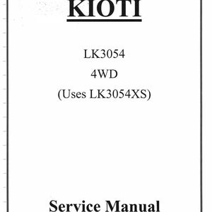 Service Overhaul Workshop Manual Kioti Tractor LK3054 4WD Diesel LK3054XS