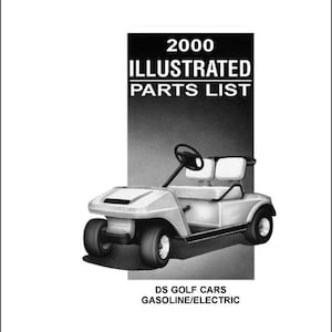Fits Club Car 2000 Electric Golf Cart Technical Service Parts Manual Fits DS 36 48 Volts