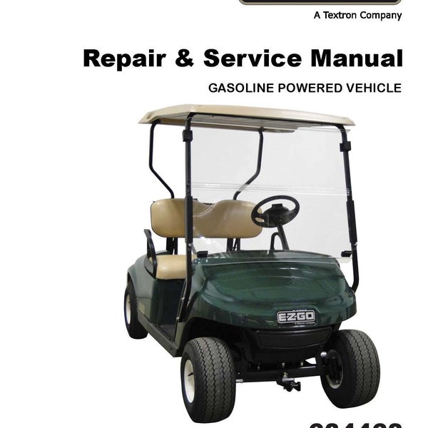 2014 & Newer Gas Golf Cart Technical Workshop Repair Manual Fits EZ