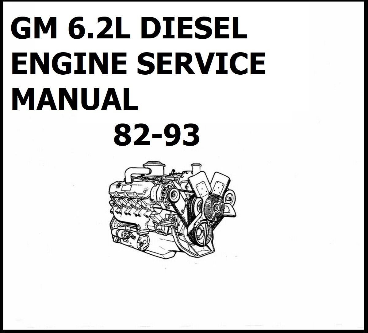 GMC 6.2 Diesel Engine Service Manual 82-93 Chevrolet CK Truck - Etsy