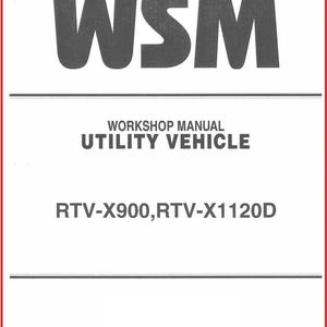 Fits Kubota - RTV-X1120D Utility Vehicle Workshop Service Repair Manual