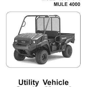 Fits Kawasaki - Mule 4x4 4000 4010 UTV Service Repair Manual