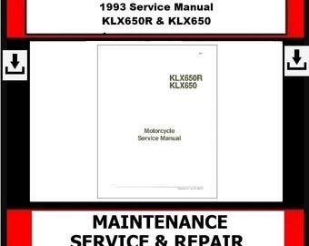 Passend für Kawasaki - 1993 650 Service Handbuch KLR650R & KLR650 Kawasaki