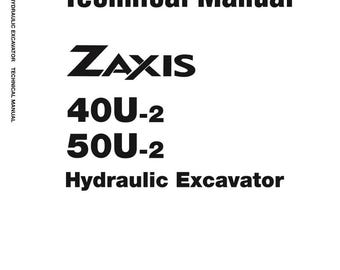 Past op Hitachi: technische reparatiehandleiding voor Zaxis 40U-2 50U-2 hydraulische graafmachines