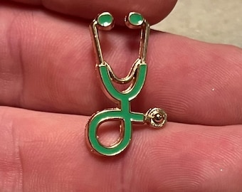 Green Stethoscope Premium Enamel Pin/Brooch