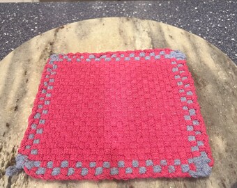 Handmade Cotton and Wool Potholders: Large 8.5" Heat-Resistant Trivets