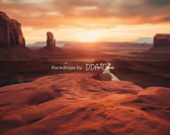 Rocky Desert Sunset Subject Insert Digital Download Backdrop | Beautiful Sunset JPG Photoshop Studio Composite, Wedding & Maternity Backdrop