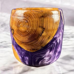 Neue Handgedrehte Holz Harz Planter Bowl Vase Made In Idaho 4,75 Zoll Groß.