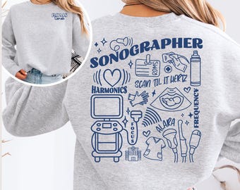 Personalized Sonographer Sweatshirt for Ultrasound Tech, Ultrasound Technologist Crewneck Sweatshirt, RDMS Sweatshirt, Ultrasound Tech Gift