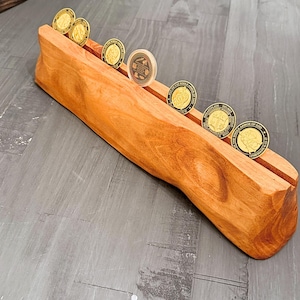 Custom Coin Display Stand – Military Gift, Challenge Coin Rack, Wood Coin Holder, Personalized Desk Organizer for Collectors