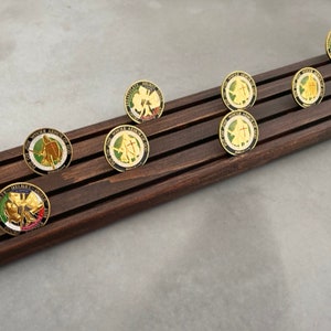 Wooden Coin Display Stands - 6-inch & 18-inch, Holds 12-40 Coins, Premium Quality, Free Shipping&quot;