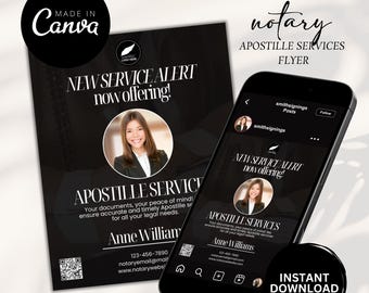 Apostille Agent Flyer, Apostille Agent, Apostille Notary Templates, Notary Social Media Post,Notary Digital Download,Apostille Service Flyer