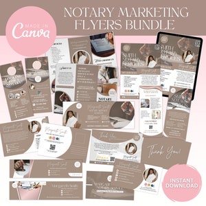 Notary Marketing Bundle, Notary Marketing Flyers Bundle, Notary Bundle Starter Kit, Notary Marketing Templates, Loan Signing Agent Bundle