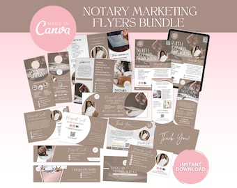 Notary Marketing Bundle, Notary Marketing Flyers Bundle, Notary Bundle Starter Kit, Notary Marketing Templates, Loan Signing Agent Bundle
