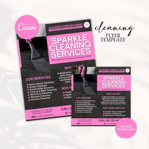 Professional Cleaner Flyer, Cleaning Service Flyer, Cleaning Services Business Flyer, Professional Cleaning Card, Pink House Keeping Flyer