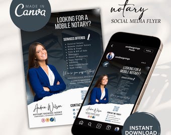 Notary Marketing, Notary Business, Notary Marketing Templates, Notary Marketing Flyer, Notary Flyers, Notary Flyer Template  Social Media