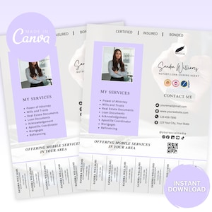 Volantino di marketing staccabile per notai, volantino staccabile per notai, volantino per servizi notarili, volantino per notai, agente di sottoscrizione di prestiti, volantino per notai Canva
