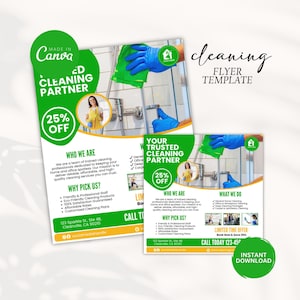 Professional Cleaner Flyer, Cleaning Service Flyer, Cleaning Services Business Flyer, Professional Cleaning Card, Green House Keeping Flyer
