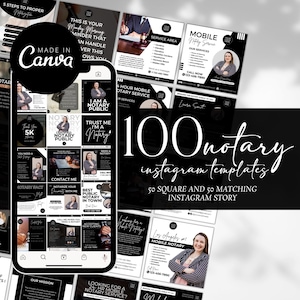 Notary Social Media Post Templates, Notary Marketing Instagram Flyer, 100 Notary Templates, Instagram Templates, Notary Marketing Templates