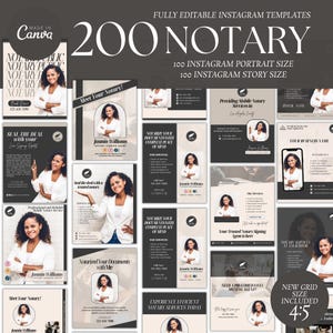 Notary Social Media Post Templates, Notary Marketing Instagram Flyer, 200 Notary Templates, Instagram Templates, Notary Marketing Templates