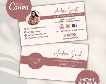 Notary Business Card Template: Mobile Notary Design (Canva)