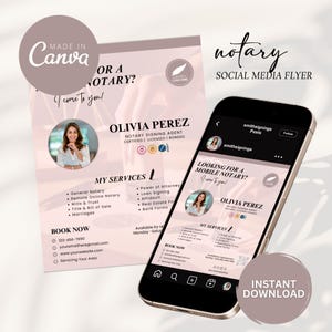 Notary Flyer Mobile Notary Flyer Notary Marketing Notary Templates Notary Public Service Flyer Loan Signing Agent Flyer Instagram Flyer