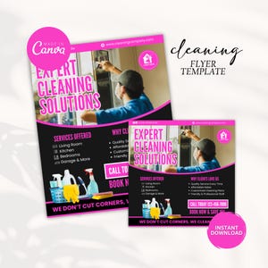 Professional Cleaner Flyer, Cleaning Service Flyer, Cleaning Services Business Flyer, Professional Cleaning Card, Pink House Keeping Flyer