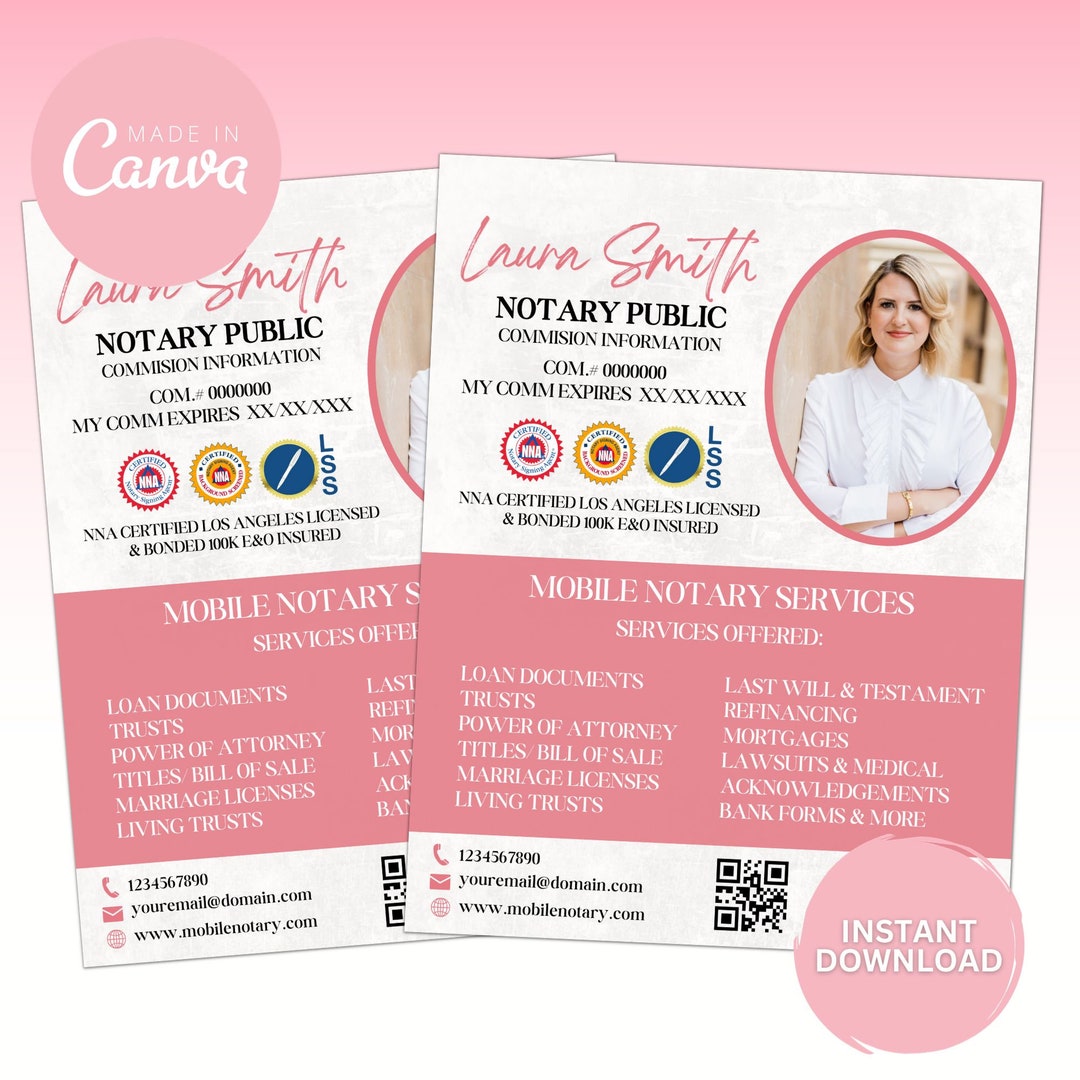 Folleto de notario profesional / Plantilla de volante de Etsy España