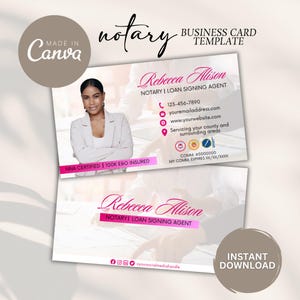 Notary Public Business Card| Notary Card Template| Notary Marketing Business Card| Canva Template Notary Business Card |Notary Signing Agent